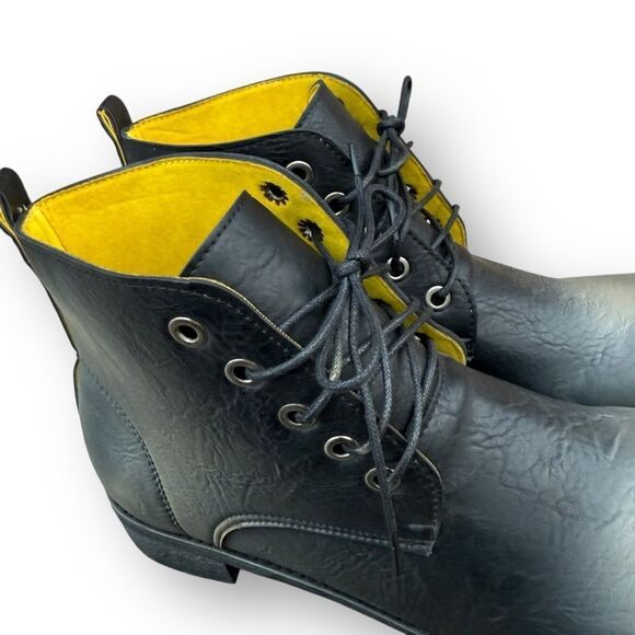 Retro British Chukka Boots Distressed Lace up Black Shoes Men's size 12 EU 45 - Picture 8 of 13